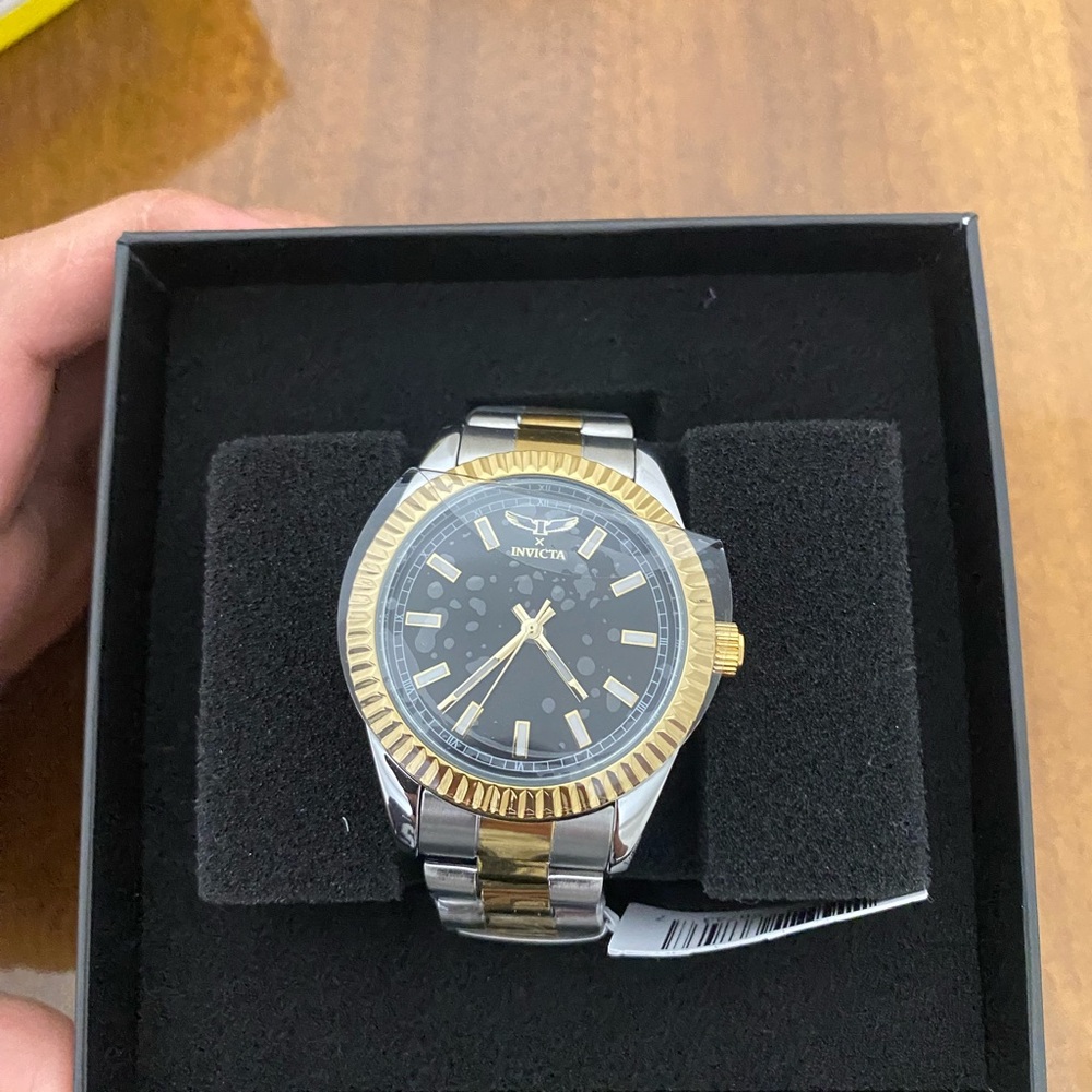 Invicta Two-Tone Black Dial Watch